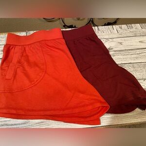 Set 2 Athletic Works Womens pull on active shorts w/ drawstring, size XXL (20)